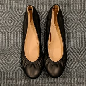 J. Crew Cece 64408 black leather ballet flats